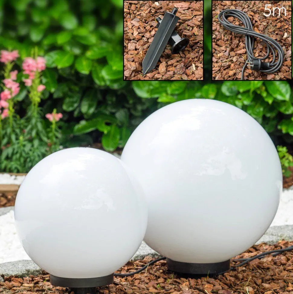 Set De Boules Lumineuses Miau Blanc, 2 Lumieres