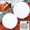 Set De Boules Lumineuses Solaires Led Acier Inoxydable, 2 Lumieres