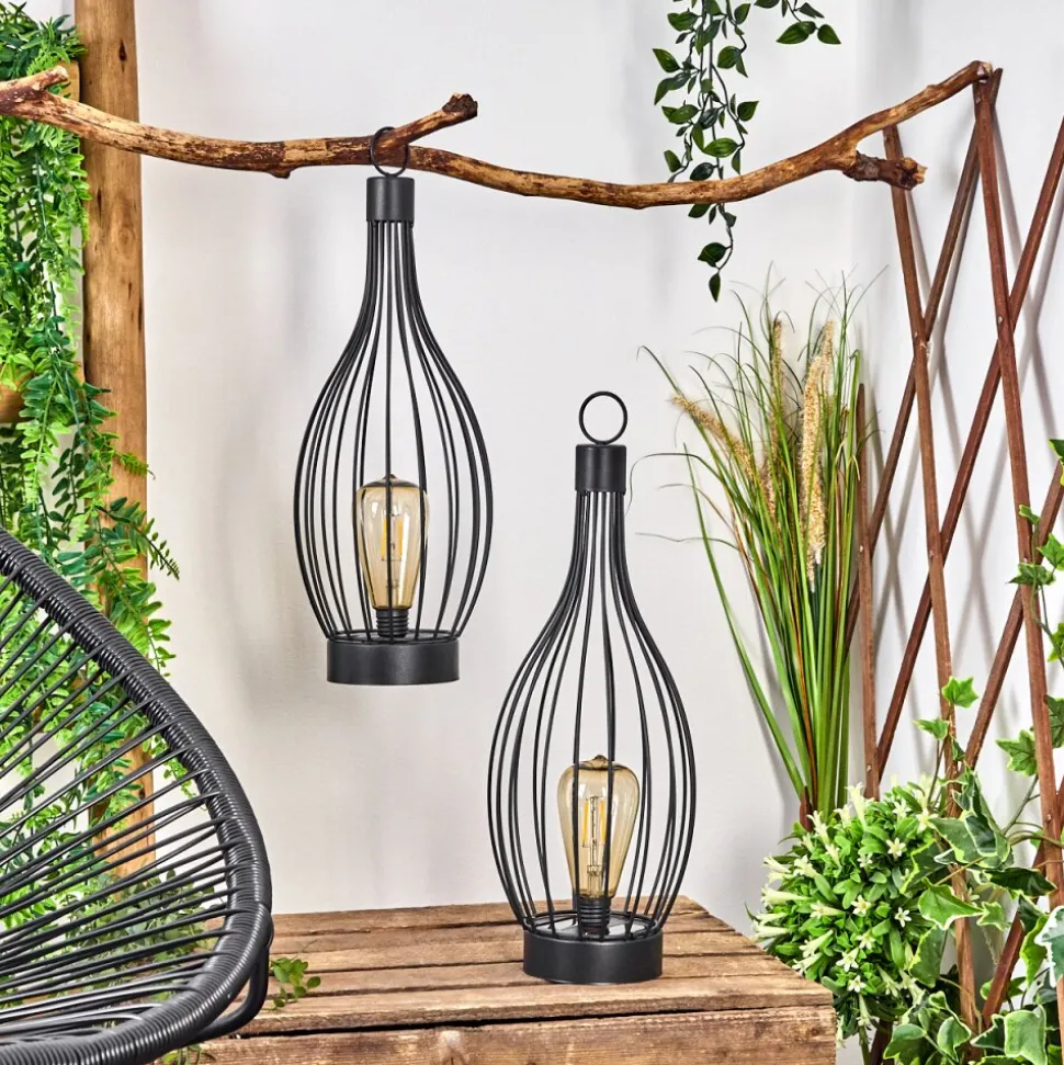 Set De Lampe De Table Solairequillagua Led Noir, 1 Lumiere