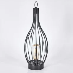 Set De Lampe De Table Solairequillagua Led Noir, 1 Lumiere
