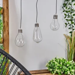 Set De Lampe Solairetiltil Led Acier Inoxydable, 3 Lumieres