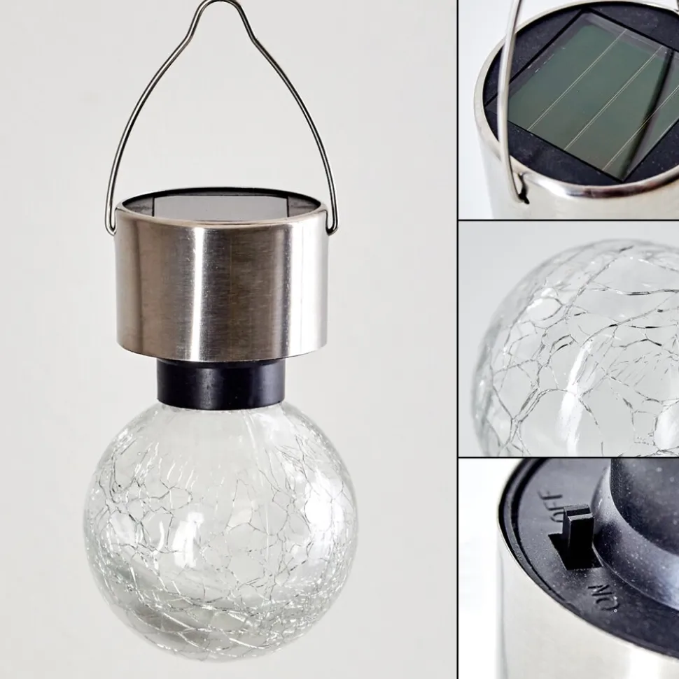 Set De Lampes Solaires Falco Led Argente, 1 Lumiere