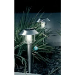Set De Lampes Solaires Globo Solar Led Acier Inoxydable, 1 Lumiere