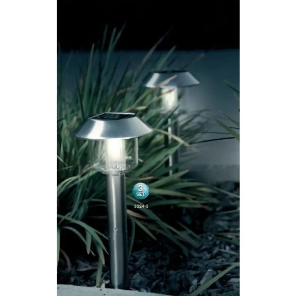 Set De Lampes Solaires Globo Solar Led Acier Inoxydable, 1 Lumiere