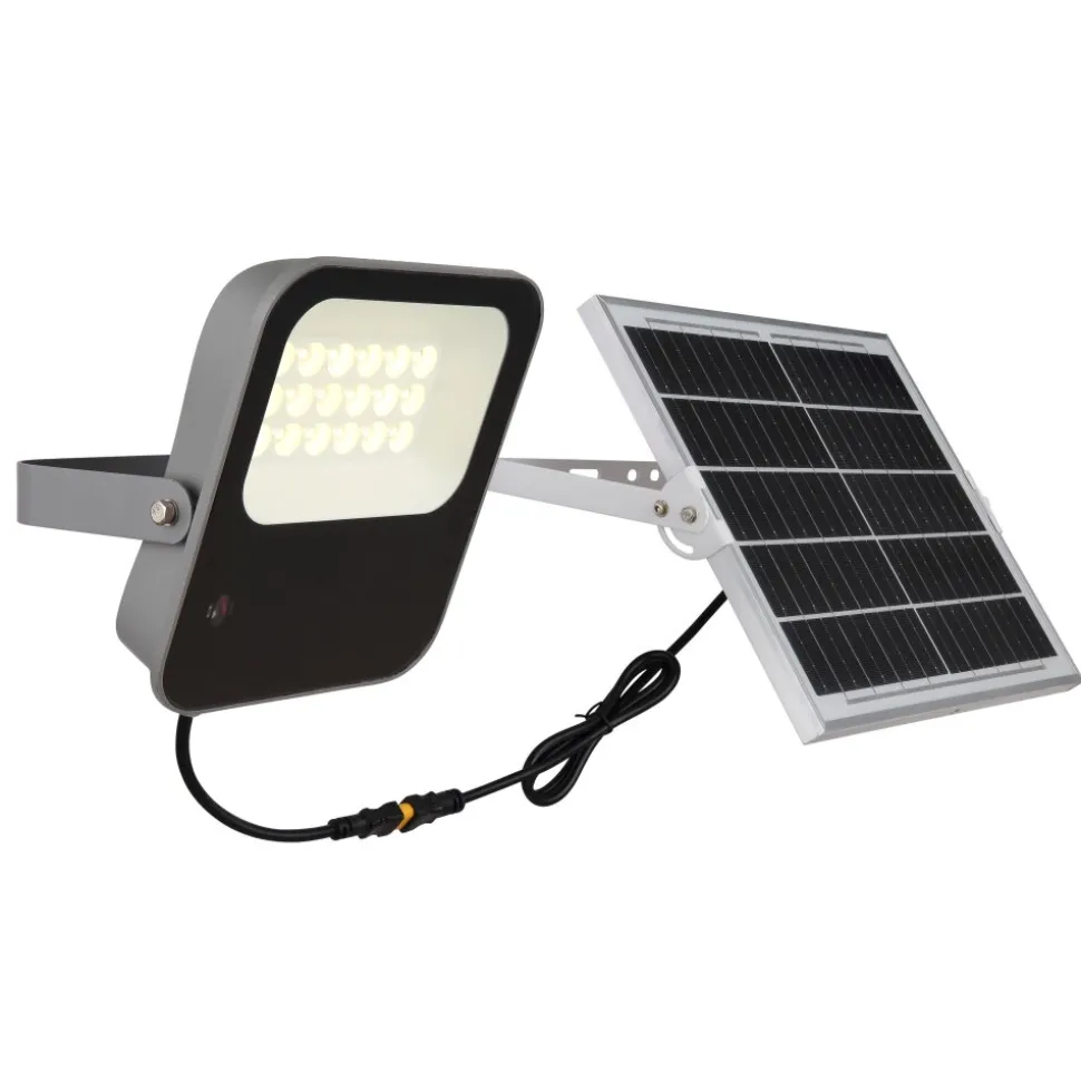 Spot De Jardin Globo Solar Led Gris, 1 Lumiere, Telecommandes