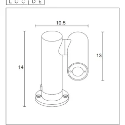 Spot De Jardin Lucide Tatum Led Anthracite, 1 Lumiere