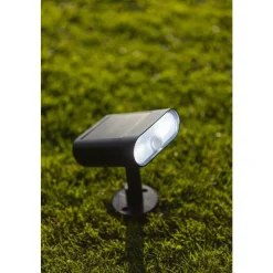 Spot De Jardin Lutec Ginbo Led Noir, 1 Lumiere, Detecteur De Mouvement, Changeur De Couleurs