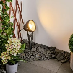Spot De Jardin Phniet Led Noir, 1 Lumiere, Telecommandes, Changeur De Couleurs