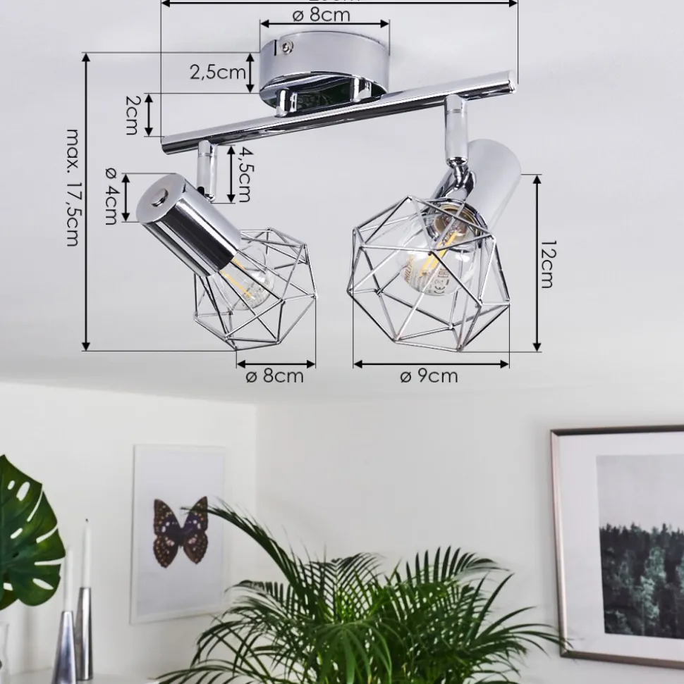 Spot De Plafond Globo Xara Chrome, 2 Lumieres
