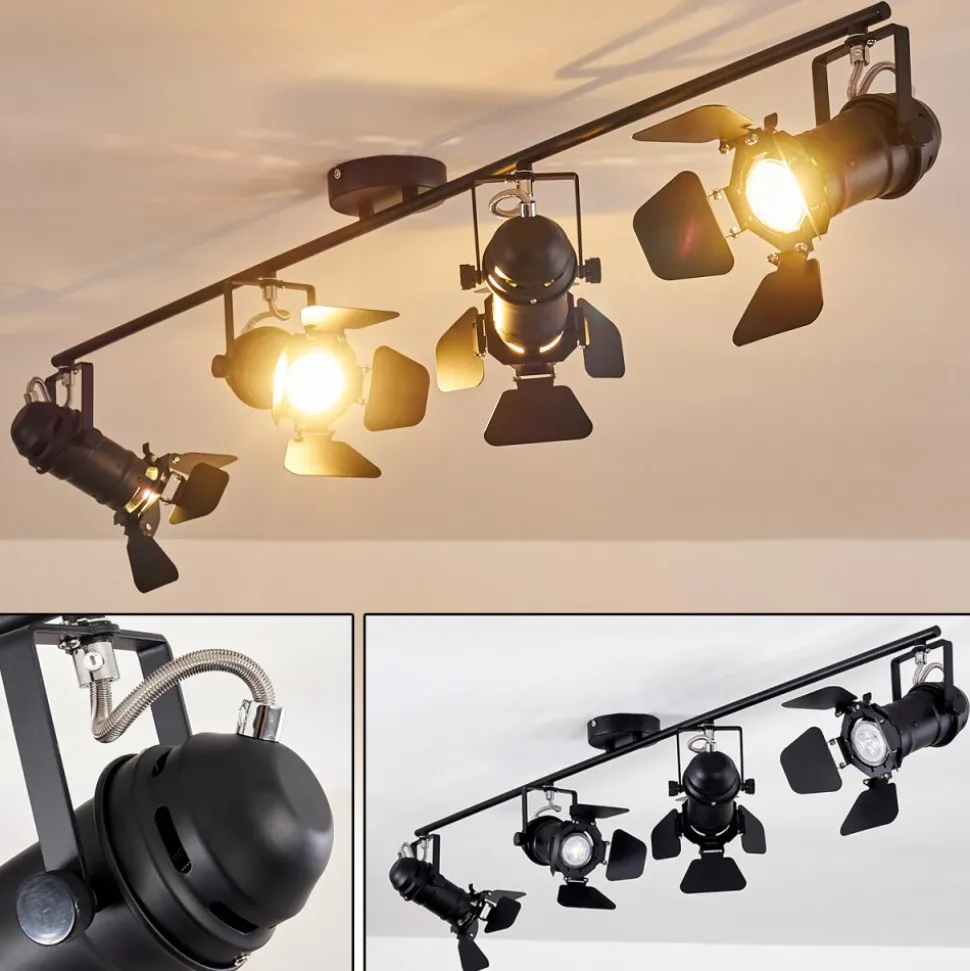Spot De Plafond Lichinga Noir, 4 Lumieres