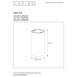 Spot De Plafond Lucide Delto Led Gris, 1 Lumiere