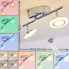 Spot De Plafond Lucy Led Chrome, 2 Lumieres, Telecommandes, Changeur De Couleurs