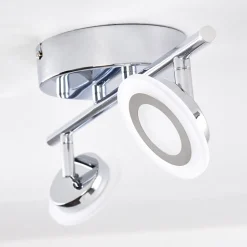 Spot De Plafond Lucy Led Chrome, 2 Lumieres, Telecommandes, Changeur De Couleurs