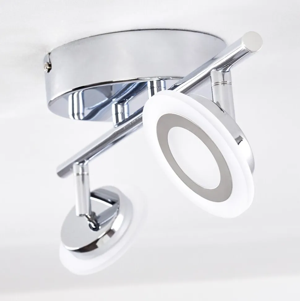 Spot De Plafond Lucy Led Chrome, 2 Lumieres, Telecommandes, Changeur De Couleurs
