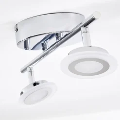 Spot De Plafond Lucy Led Chrome, 2 Lumieres, Telecommandes, Changeur De Couleurs