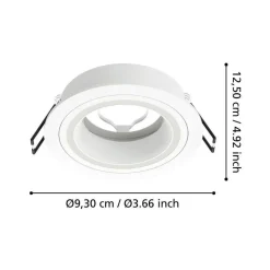 Spot Encastrable Eglo Carosso Blanc, 1 Lumiere