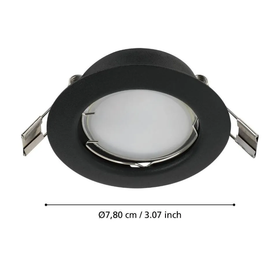 Spot Encastrable Eglo Peneto Led Noir, 1 Lumiere