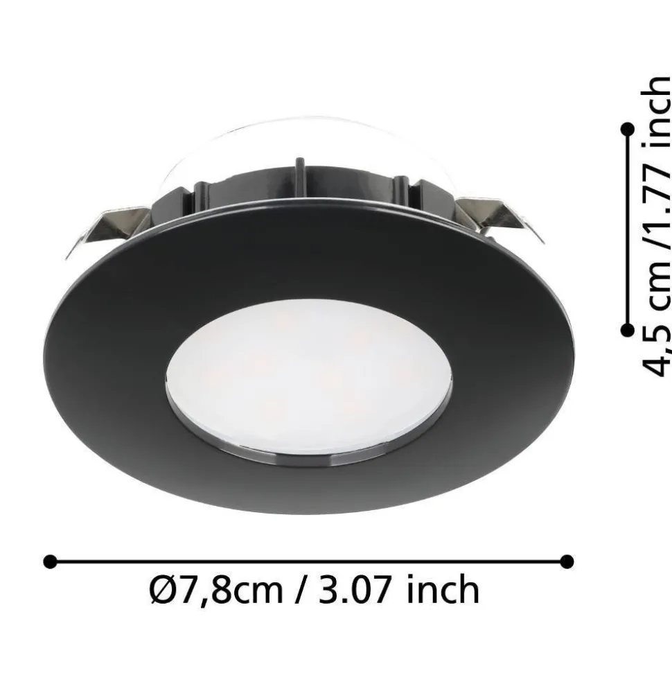 Spot Encastrable Eglo Pineda Led Noir, 1 Lumiere