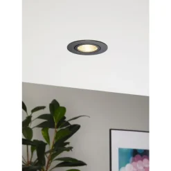 Spot Encastrable Eglo Saliceto Led Noir, 1 Lumiere