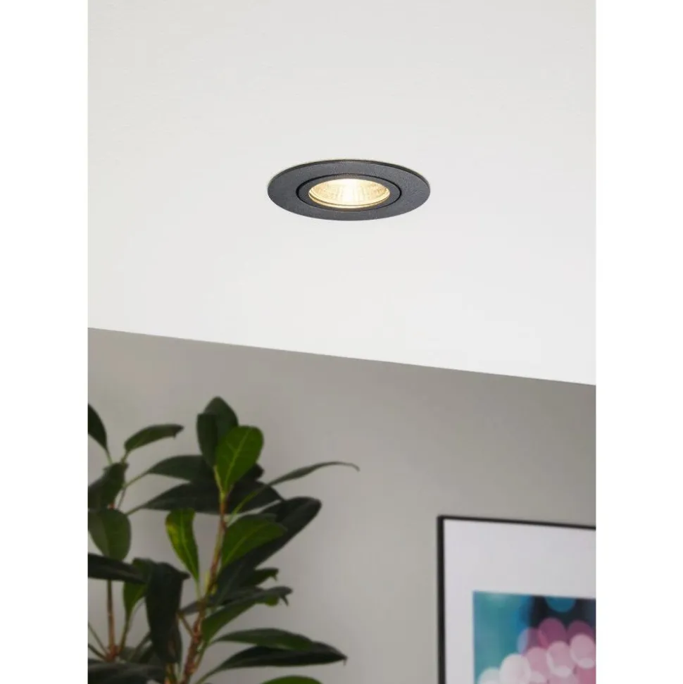 Spot Encastrable Eglo Saliceto Led Noir, 1 Lumiere