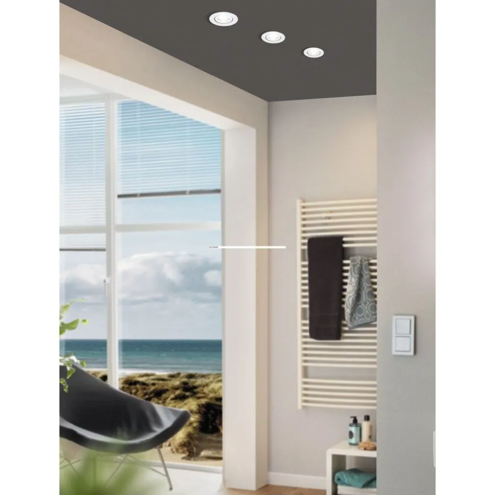 Spot Encastrable Eglo Saliceto Led Blanc, 1 Lumiere