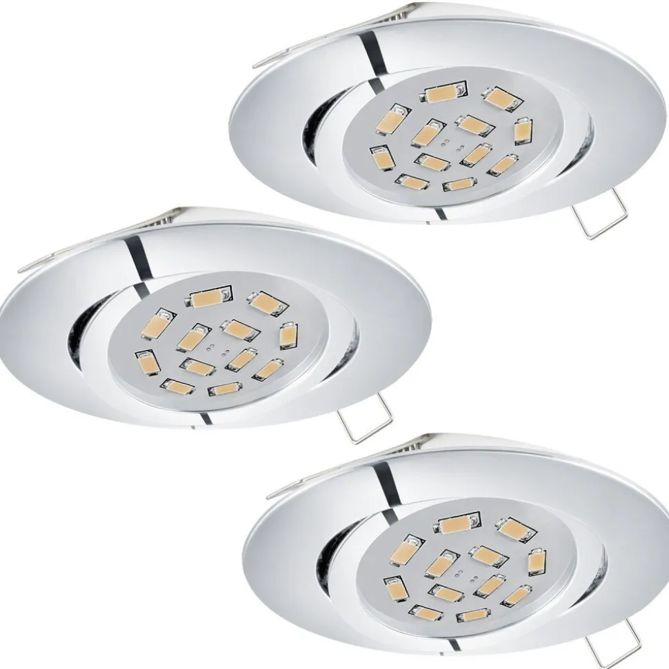 Spot Encastrable Eglo Tedo Led Chrome, 3 Lumieres