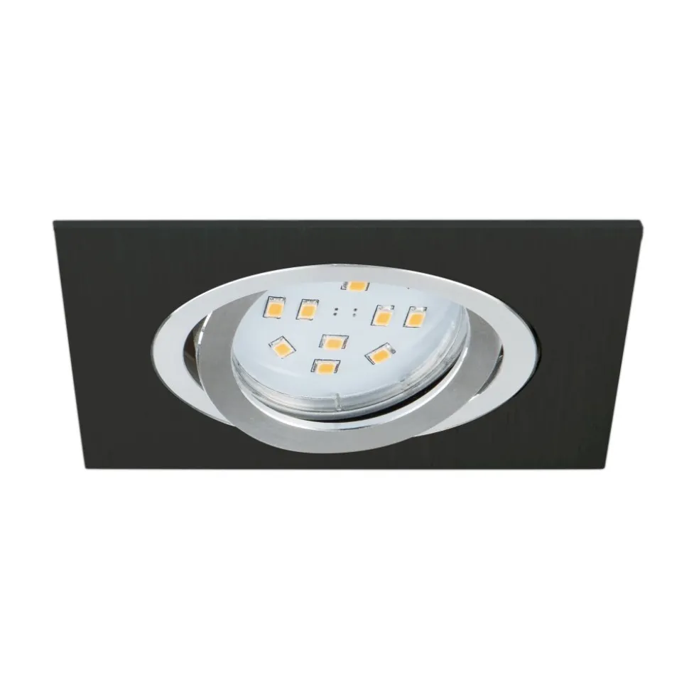 Spot Encastrable Eglo Terni Led Noir, 1 Lumiere