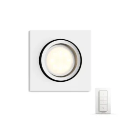 Spot Encastrable, Kit D'Extension Philips Hue Ambiance White Milliskin Blanc, 1 Lumiere, Telecommandes