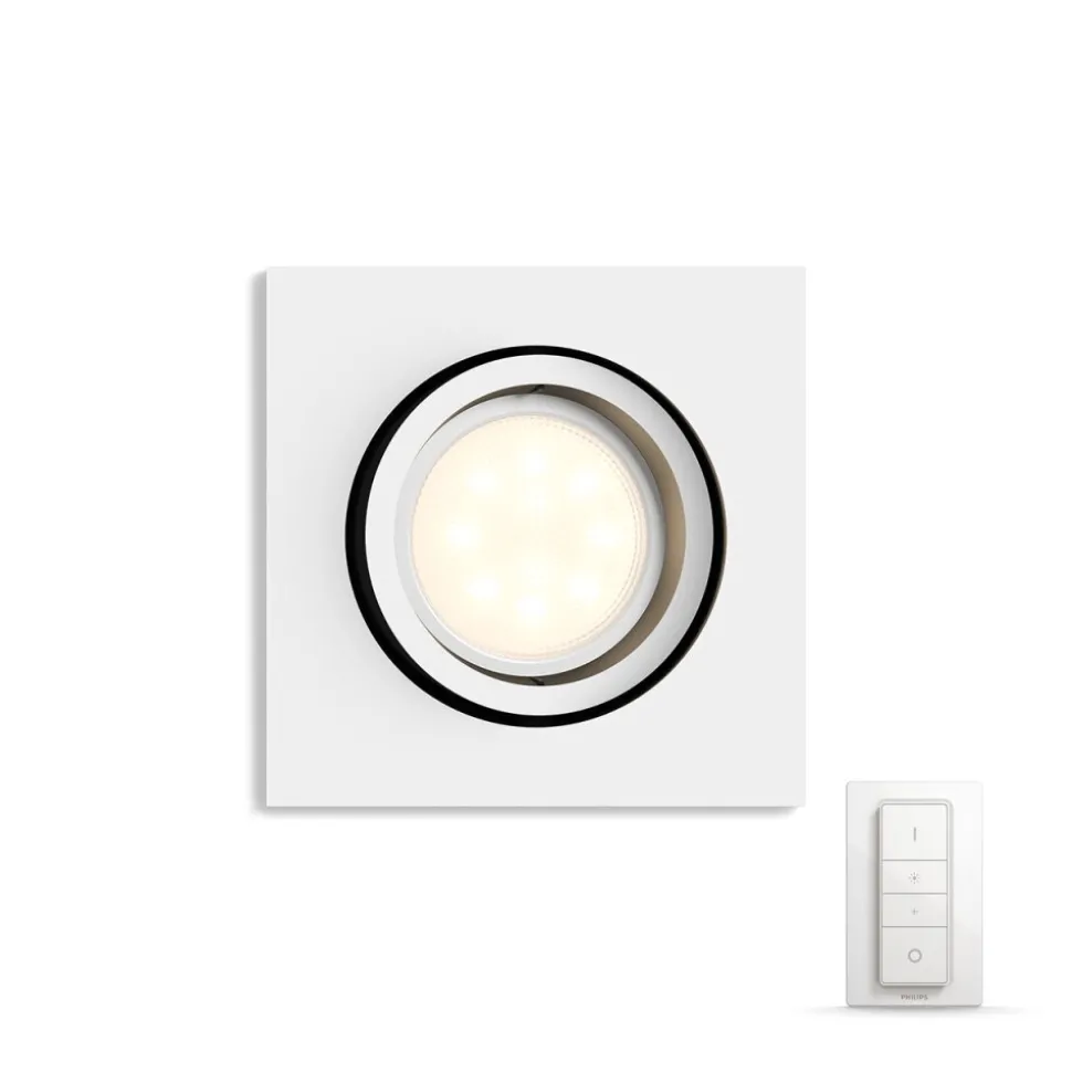 Spot Encastrable, Kit D'Extension Philips Hue Ambiance White Milliskin Blanc, 1 Lumiere, Telecommandes