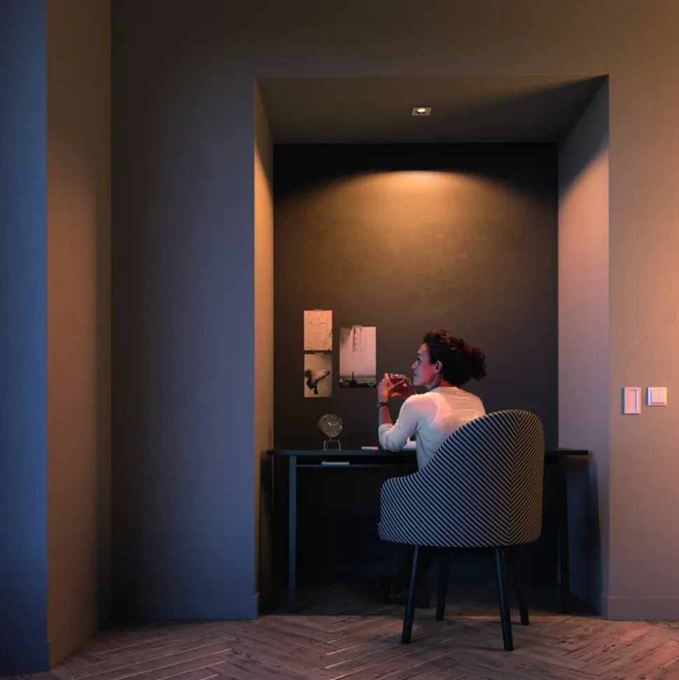 Spot Encastrable, Kit D'Extension Philips Hue Ambiance White Milliskin Blanc, 1 Lumiere, Telecommandes