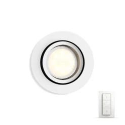 Spot Encastrable, Kit D'Extension Philips Hue Ambiance White Milliskin Blanc, 1 Lumiere, Telecommandes