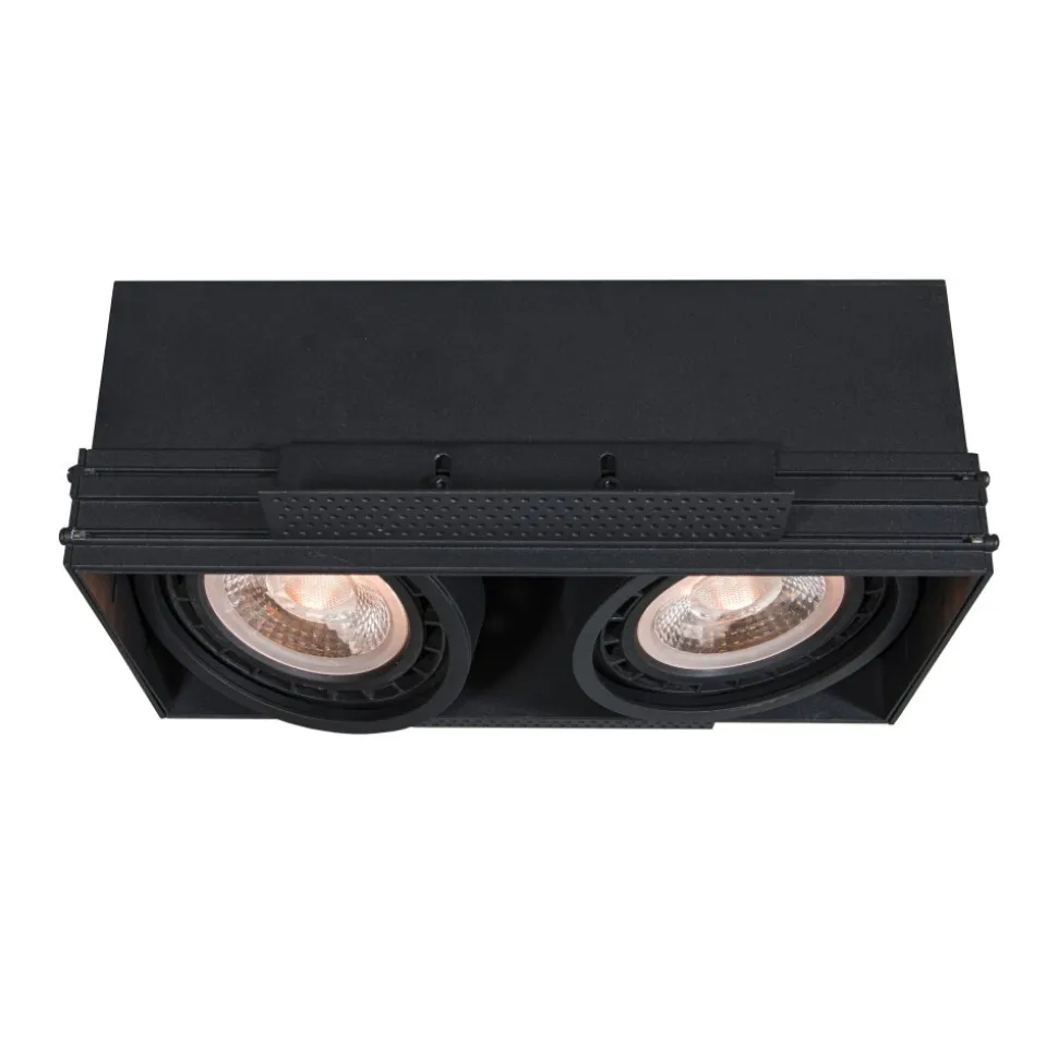 Spot Encastrable Lucide Trimless Noir, 2 Lumieres
