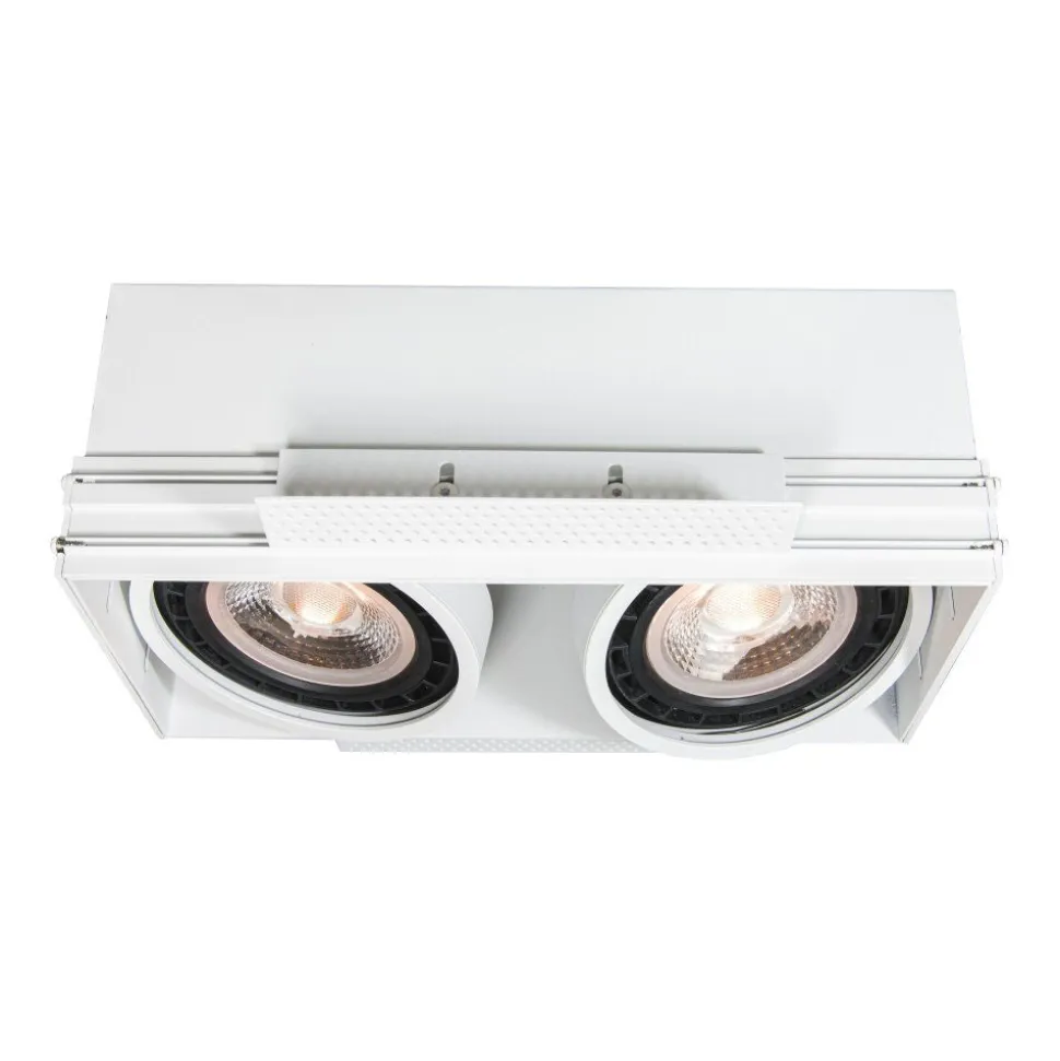 Spot Encastrable Lucide Trimless Blanc, 2 Lumieres