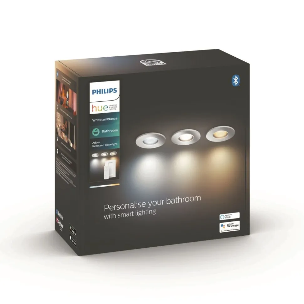 Spot Encastrable Philips Hue Adore Led Aluminium, 3 Lumieres, Telecommandes