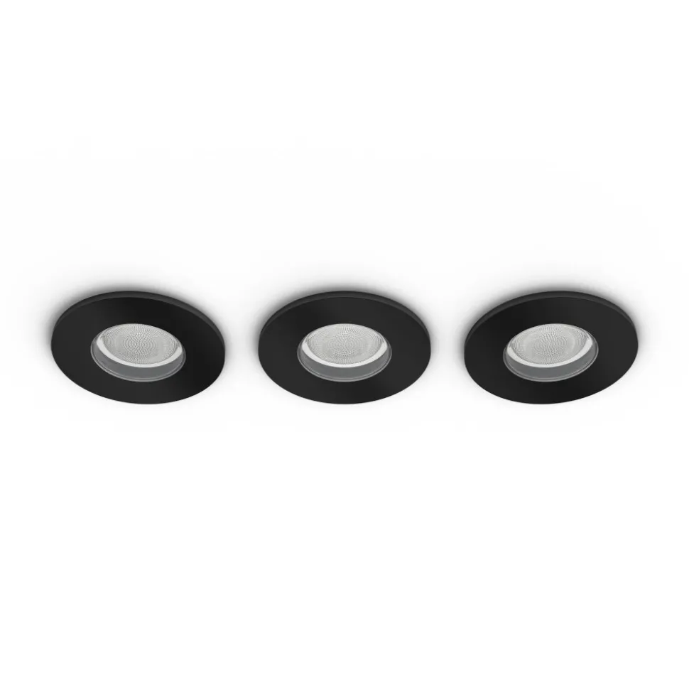 Spot Encastrable Philips Hue Xamento Led Noir, 3 Lumieres, Changeur De Couleurs