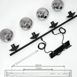 Suspension Agropoli Noir, 4 Lumieres