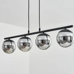 Suspension Agropoli Noir, 4 Lumieres