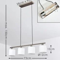 Suspension Alsen Nickel Mat, 4 Lumieres