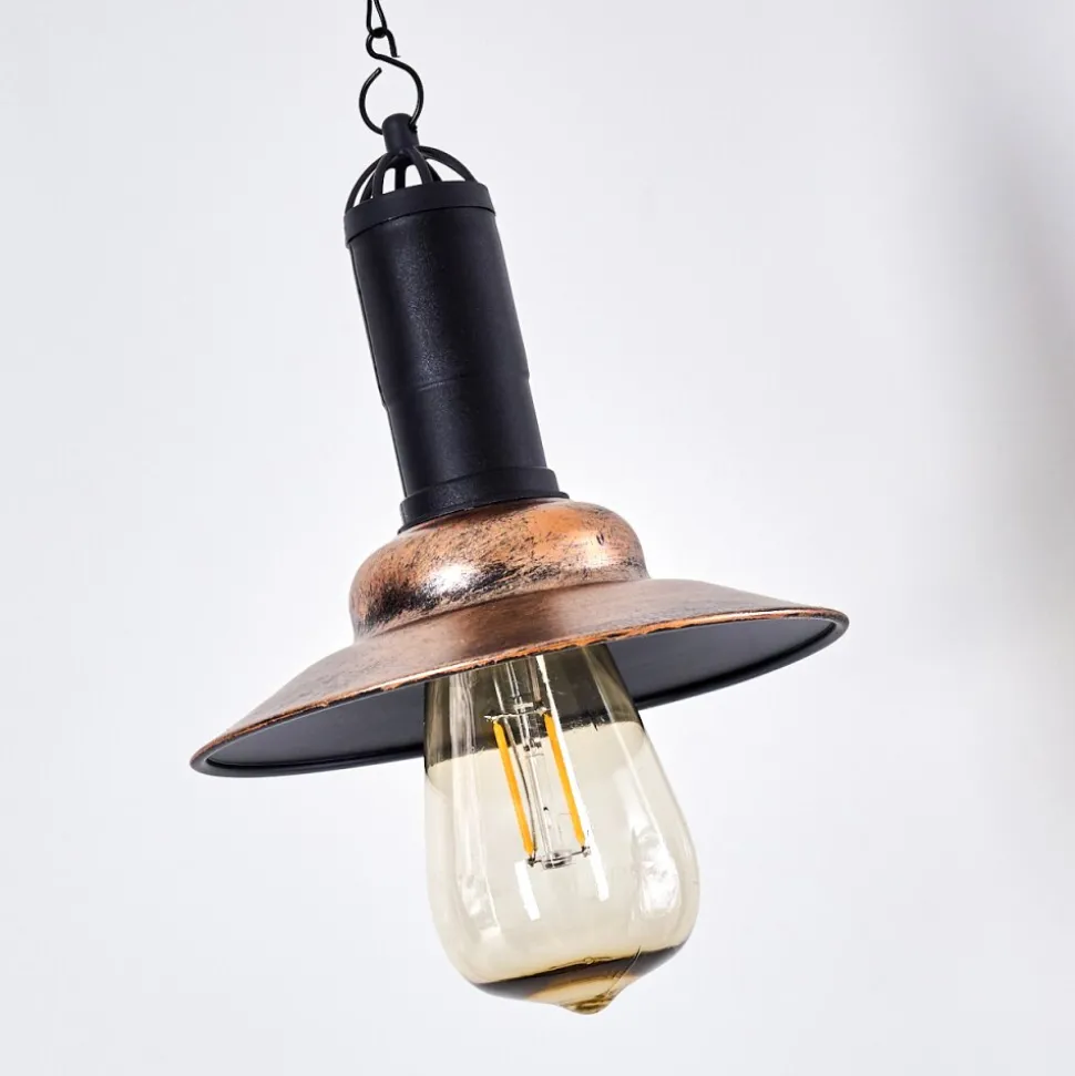 Suspension Anaheim Led Cuivre, Noir, 1 Lumiere
