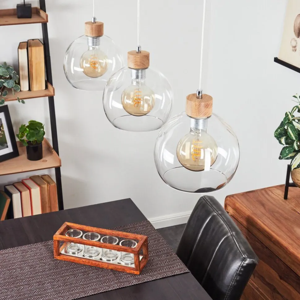 Suspension Andeer Chrome, Ecru, 3 Lumieres