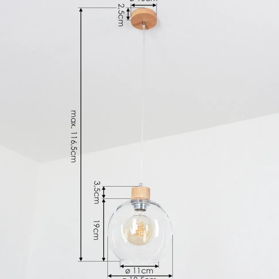 Suspension Andeer Ecru, 1 Lumiere