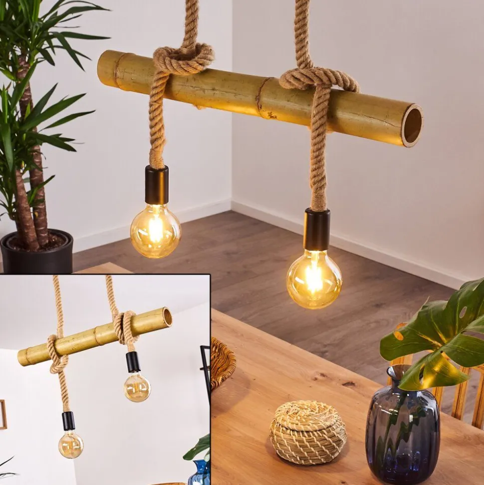 Suspension Asmara Brun, 2 Lumieres