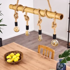 Suspension Asmara Brun, 4 Lumieres