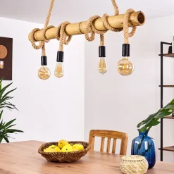 Suspension Asmara Brun, 4 Lumieres