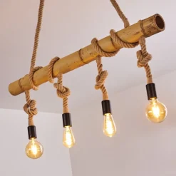 Suspension Asmara Brun, 4 Lumieres