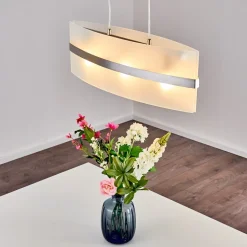 Suspension Avellino Acier Inoxydable, Blanc, 3 Lumieres