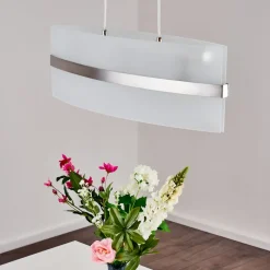 Suspension Avellino Acier Inoxydable, Blanc, 3 Lumieres