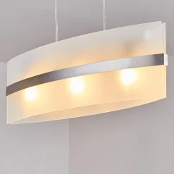 Suspension Avellino Acier Inoxydable, Blanc, 3 Lumieres