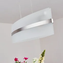 Suspension Avellino Acier Inoxydable, Blanc, 3 Lumieres