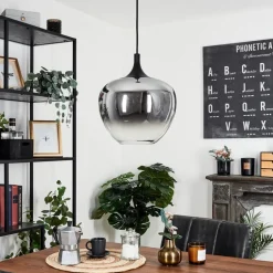 Suspension Azurara Noir, 1 Lumiere